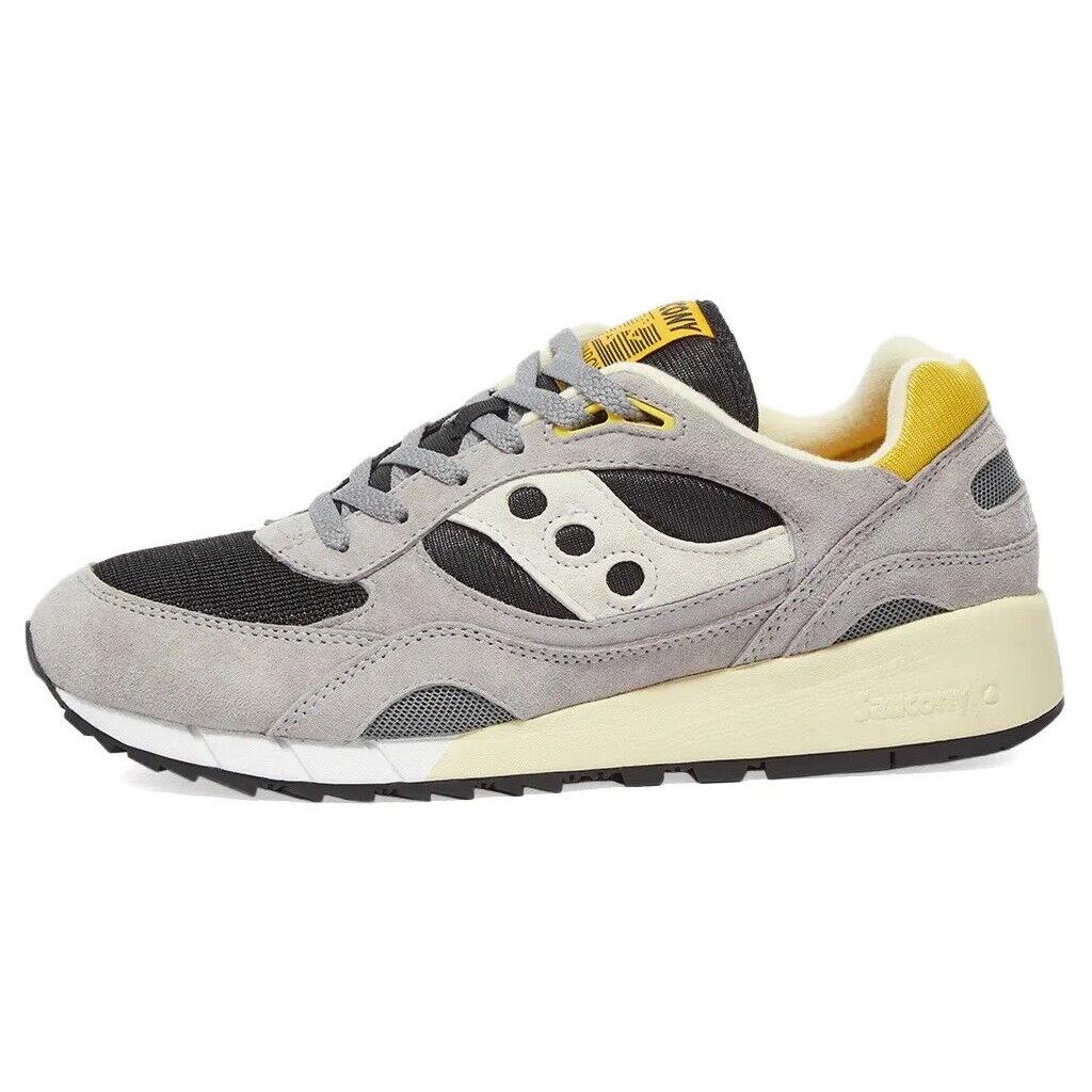 Saucony Shadow 6000 Mens S70441-21 Grey Black Yellow Running Shoes Size 8.5