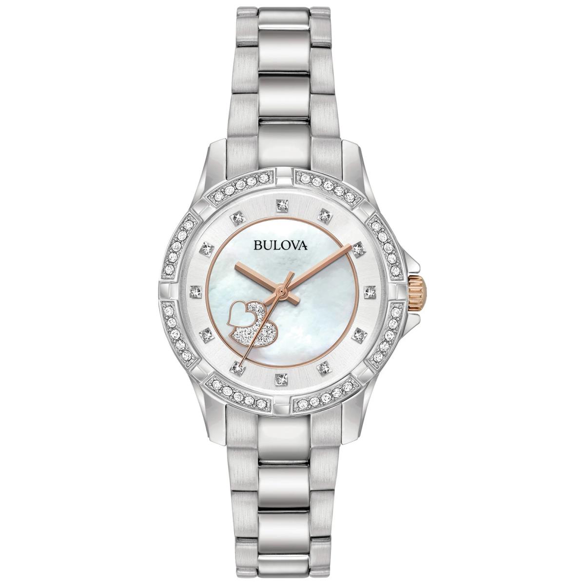 Bulova Women`s Crystal Mother of Pearl Dial Watch