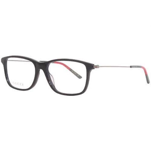 Gucci GG1050O 004 Eyeglasses Frame Black/ruthenium Full Rim Rectangular 55mm