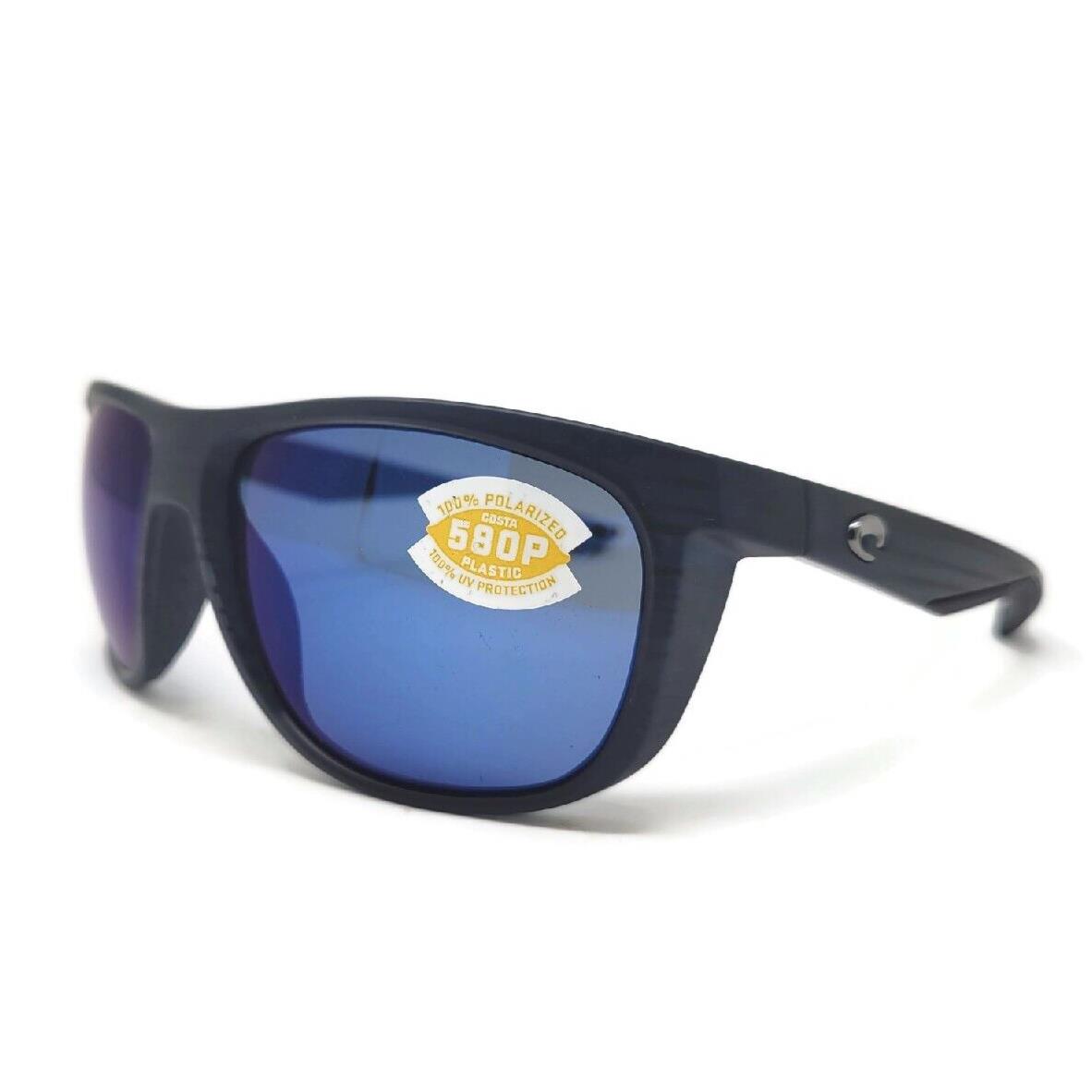 Costa Del Mar Kiwa Sunglasses Matte Black Teak - Blue Mirror 580P Kwa 111 Obmp - Frame: Matte Black Teak, Lens: Blue