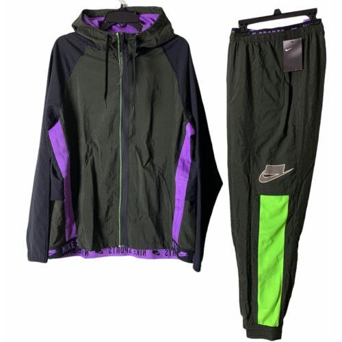 Nike Sports Flex Training Suit Jacket Pants Hunter Green Size Large Rare