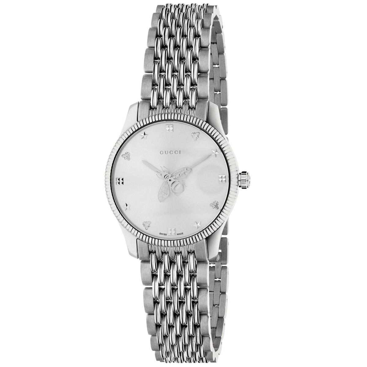 Gucci Women`s G-timeless Bee Silver Dial Watch - YA1265019