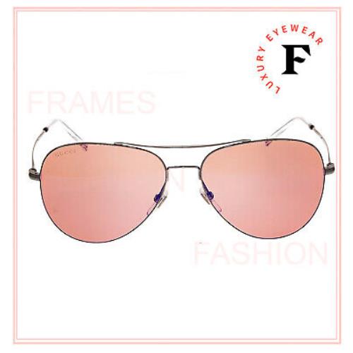 Gucci sunglasses  - Ruthenium Frame, Pink Lens 1