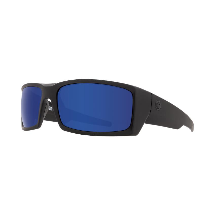 Spy Optics General Soft Matte Black Spectra Blue Polarized Sunglasses - Soft Matte Black Frame, Blue Spectra Lens