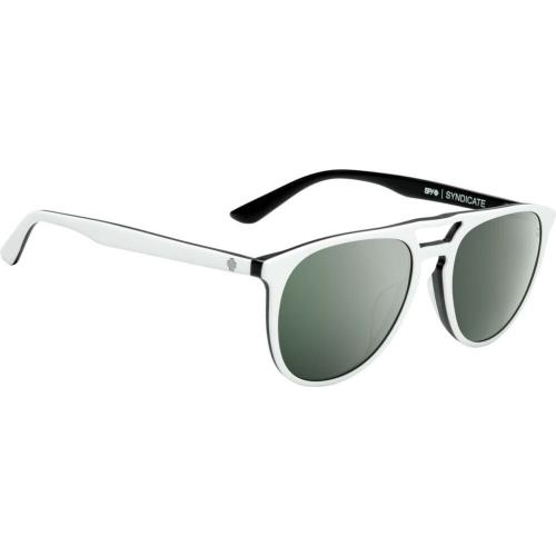 Spy Optics Syndicate Matte White Black Sunglasses Happy Gray Green / Silver