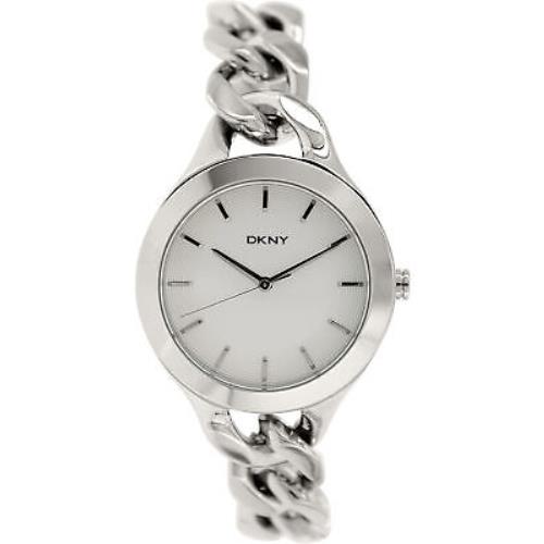 Dkny Women`s Chambers NY2216 Silver Stainless-steel Quartz Fashion Watch - Silver Dial, Silver Band