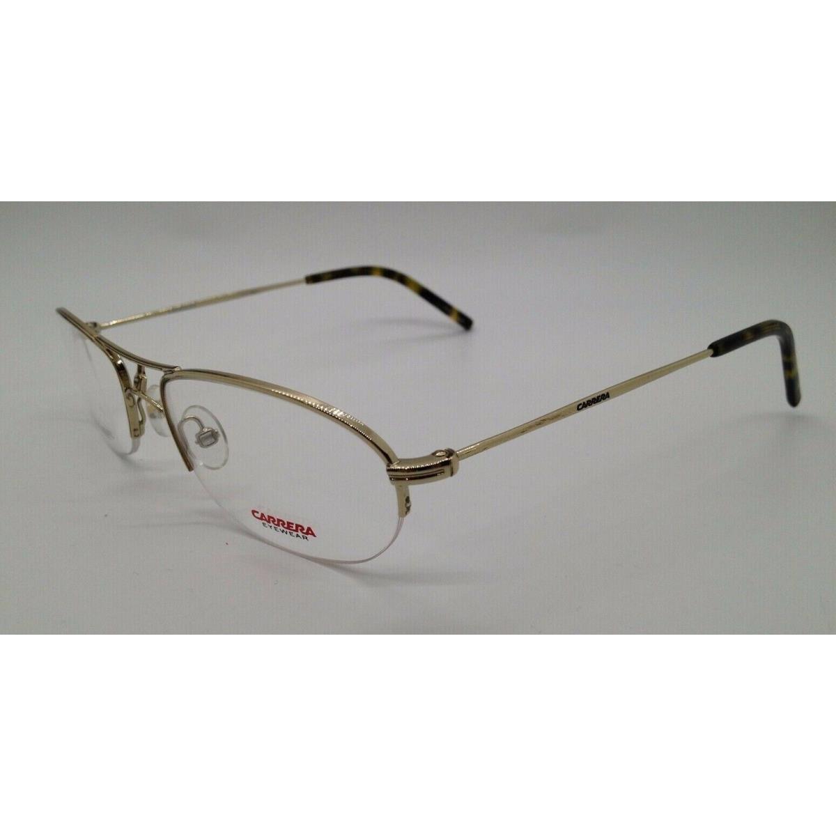 Carrera CA7551 Gold J5G Metal Semi Rim Eyeglasses Frame 54-19-135 RX