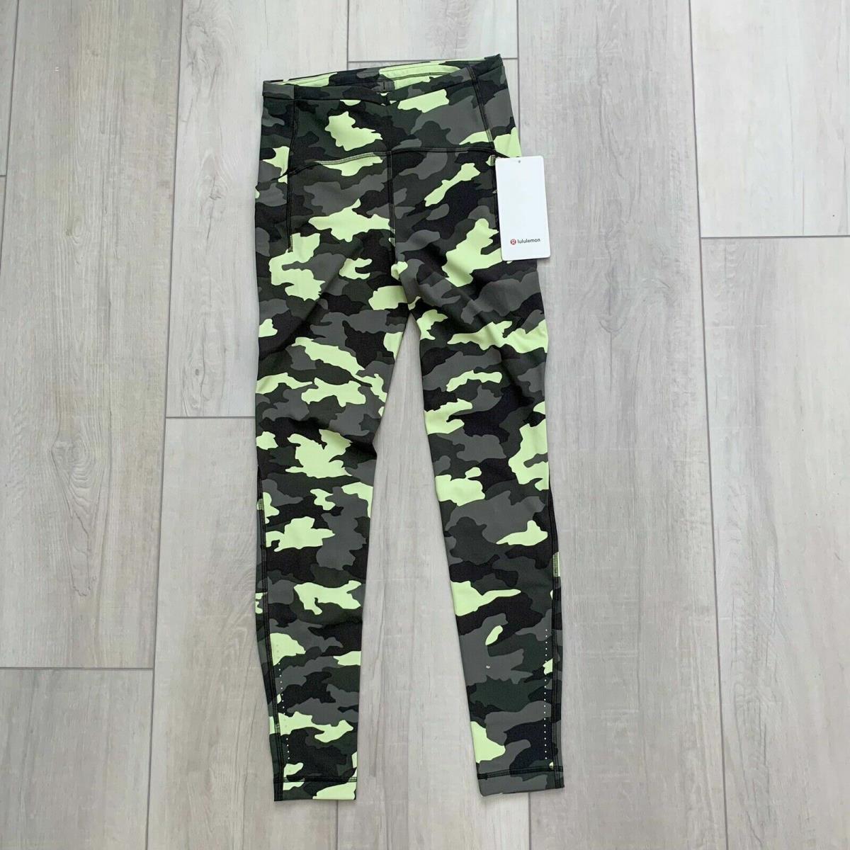 Lululemon Camo Camouflage Legging Green Swift Speed HR Tight 28 Size 10