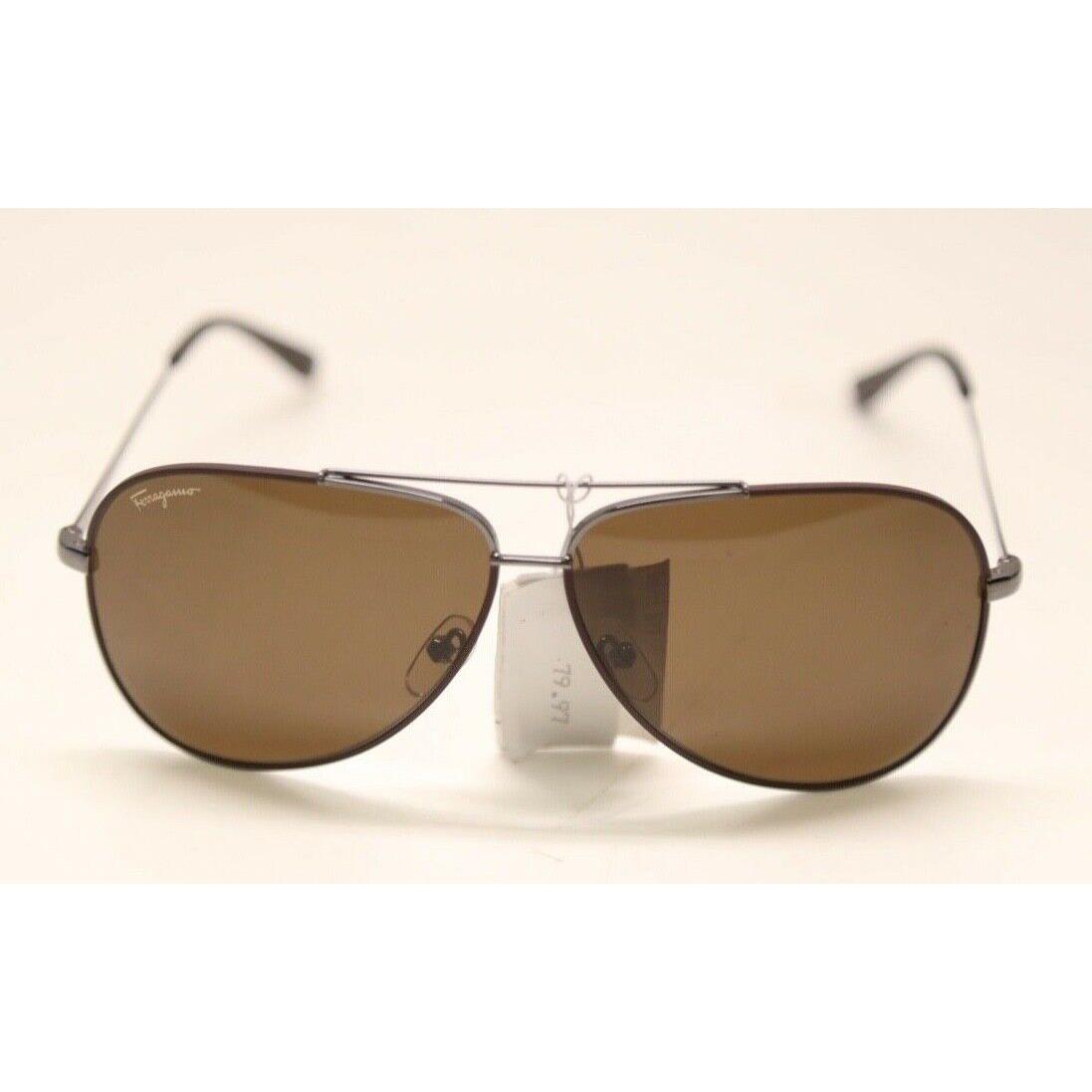 Salvatore Ferragamo SF131S 067 Shiny Gunmetal Cocoa 60mm Sunglasses 1109