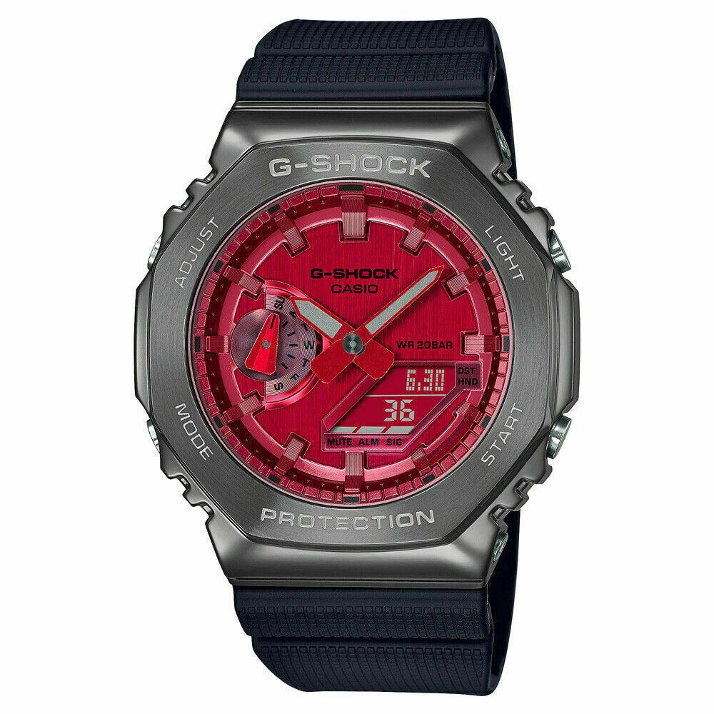 Casio G-shock GM-2100B-4A Metal Clad Series Red Casioak Free Usa Shipping