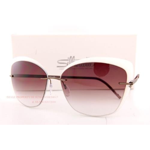 Silhouette Sunglasses Accent Shades 8166 8540 Ivory/brown Gradient Titanium