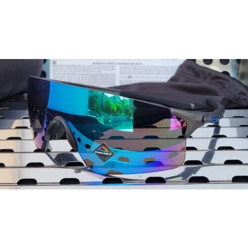 Oakley Evzero Blades 9454-0338 Sunglasses Matte Steel w/ Prizm Sapphire
