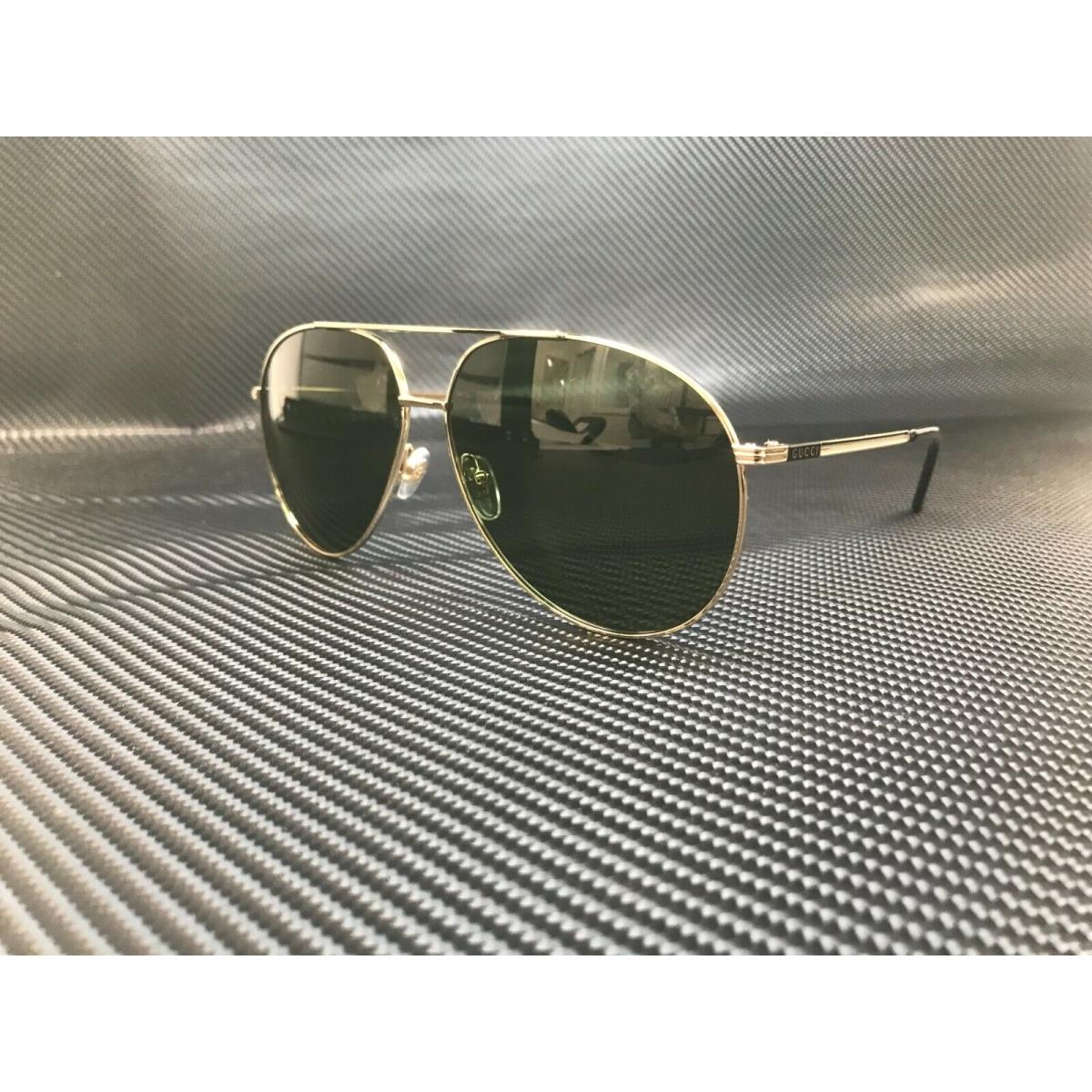 Gucci GG0832S 002 Pilot Navigator Gold Green 64 mm Men`s Sunglasses