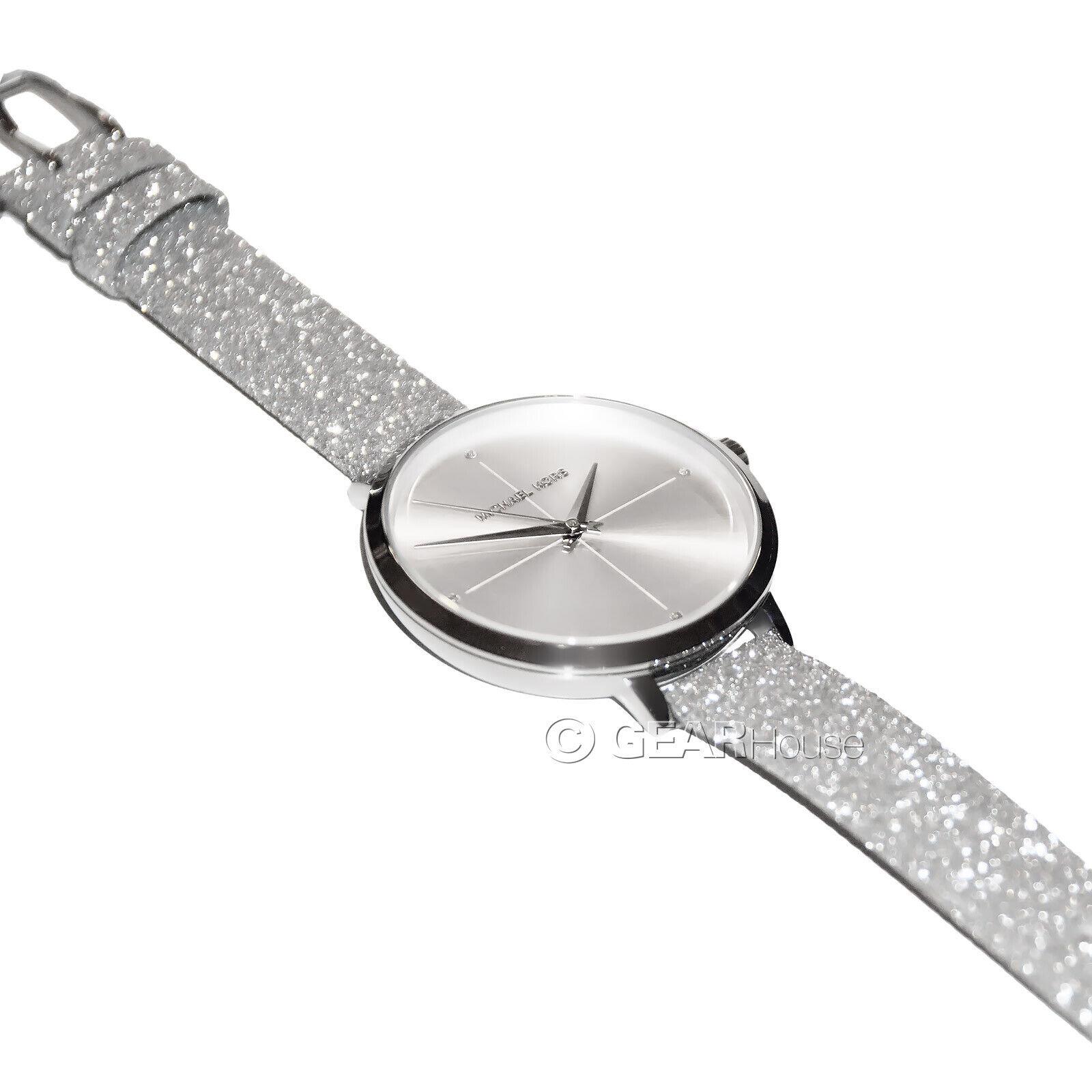 michael kors silver glitter watch