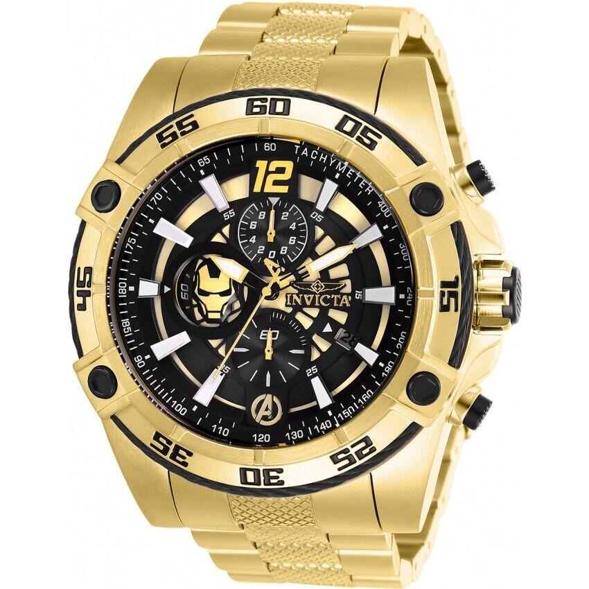 Marvel Men`s Invicta Watch 26800 Ironman Tony Stark Goldtone Strapband