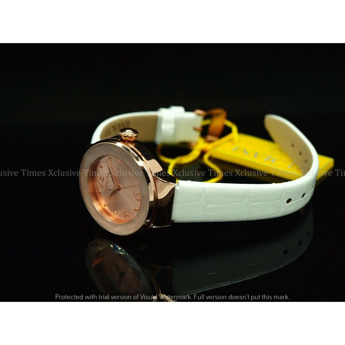 Invicta watch ANGLE - Rose Gold Dial, White Band 3