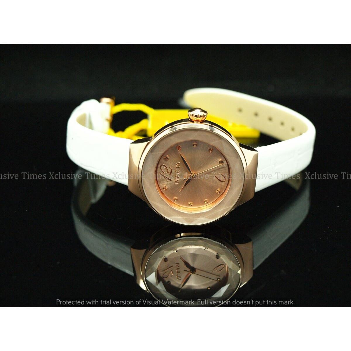 Invicta watch ANGLE - Rose Gold Dial, White Band 4