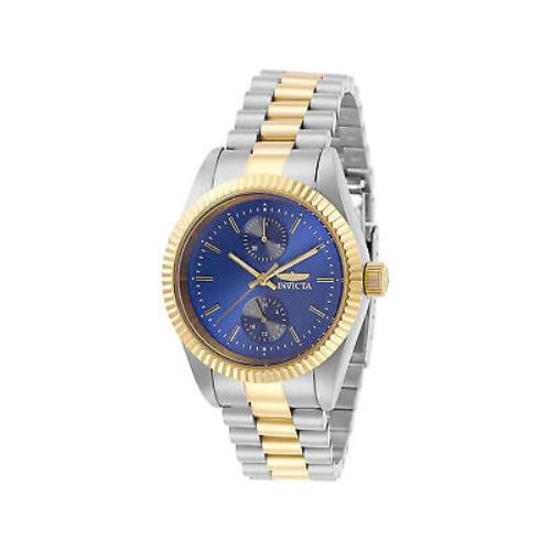 Invicta Women`s Specialty 29441 Silver Stainless-steel Quartz Dress Watch - Blue Dial, Two-Tone Band