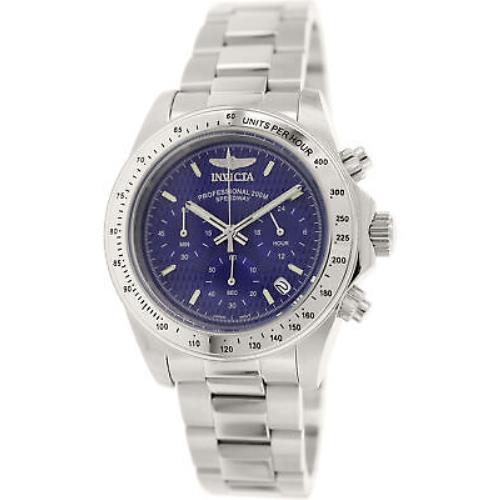Invicta Men`s Speedway 7027 Silverplated Diving Watch - Blue Dial, Silver Band