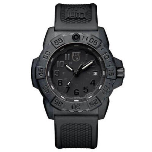 Luminox Men`s Watch Navy Seal 3500 Series Black Silicone Rubber Strap 3501.BO