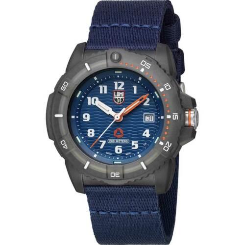 Luminox Men`s Watch Tide Eco Swiss Quartz Blue Dial Textile Strap Dive 8903.ECO