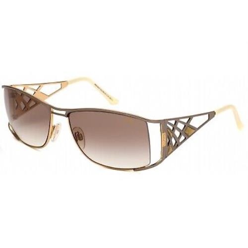 Cazal 9016 003 Sunglasses Matte Grey Gold Frame Brown Gradient Lenses 61 Mm
