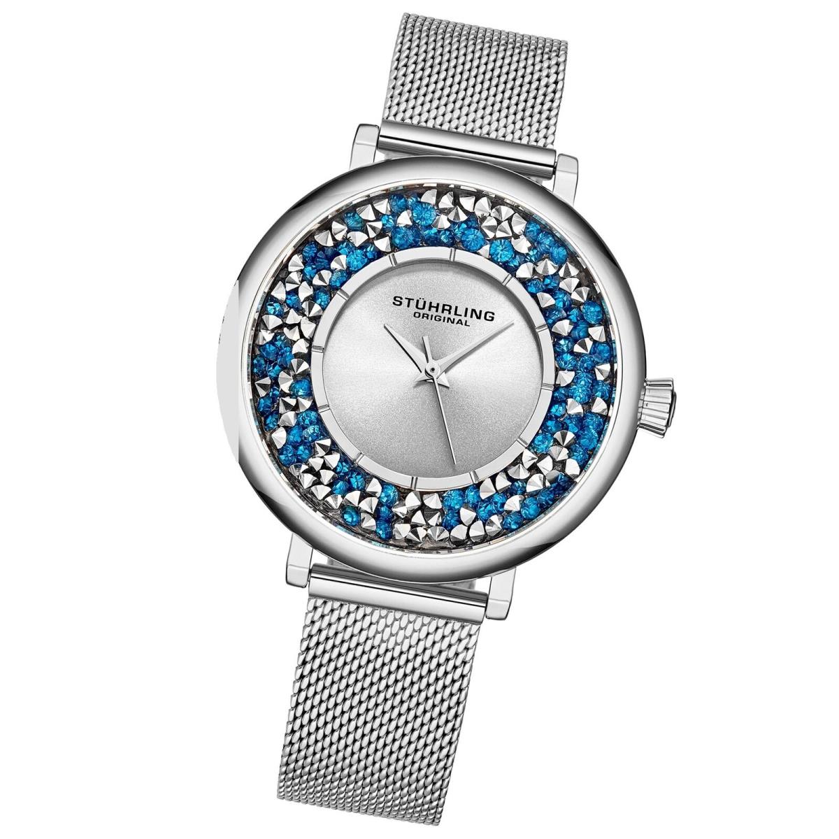 Stuhrling 793A 03 Vogue Analog Crystal Accented Quartz Blue Womens Watch