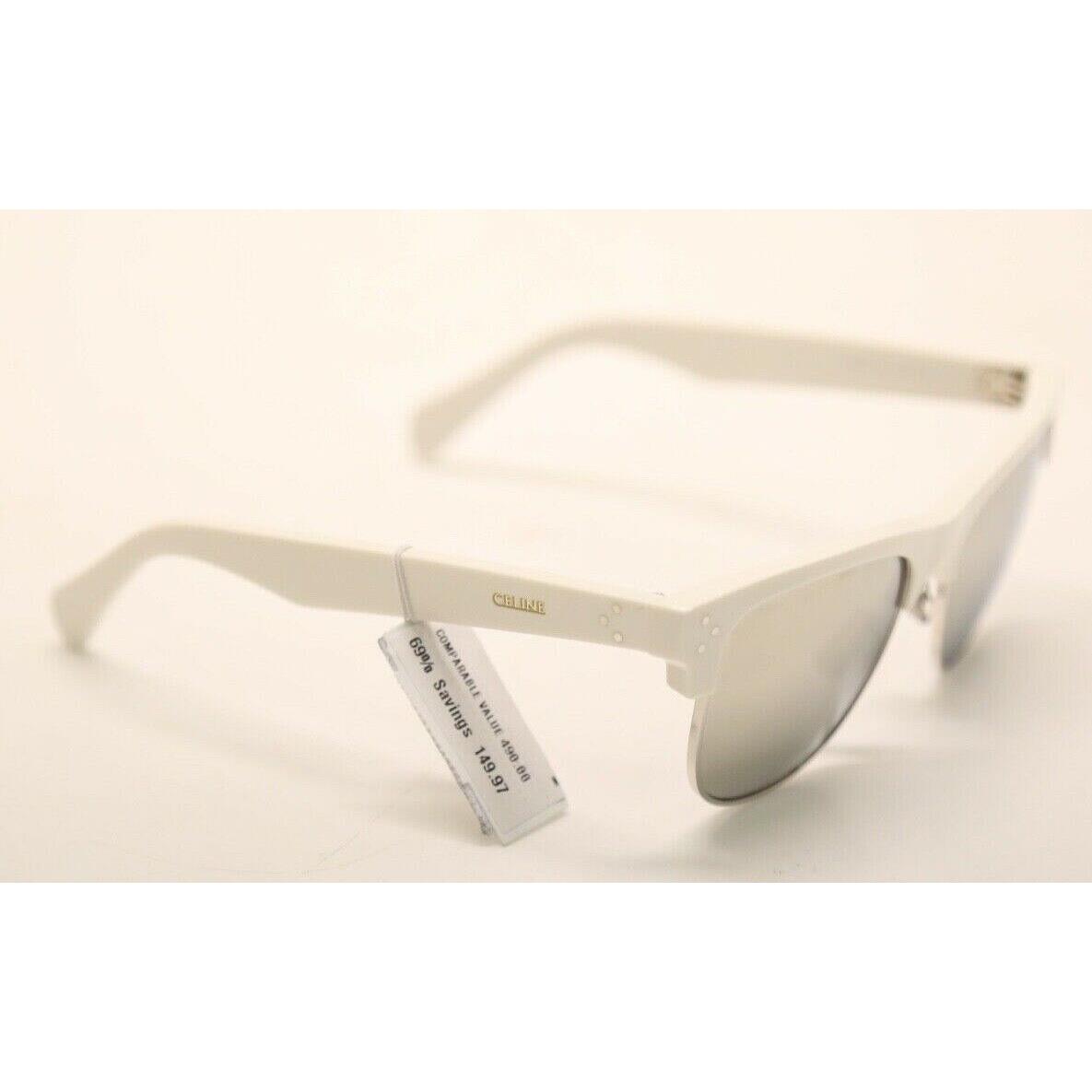 Celine CL40103U 21C White/smoke Mirrored 54mm Sunglasses 1160