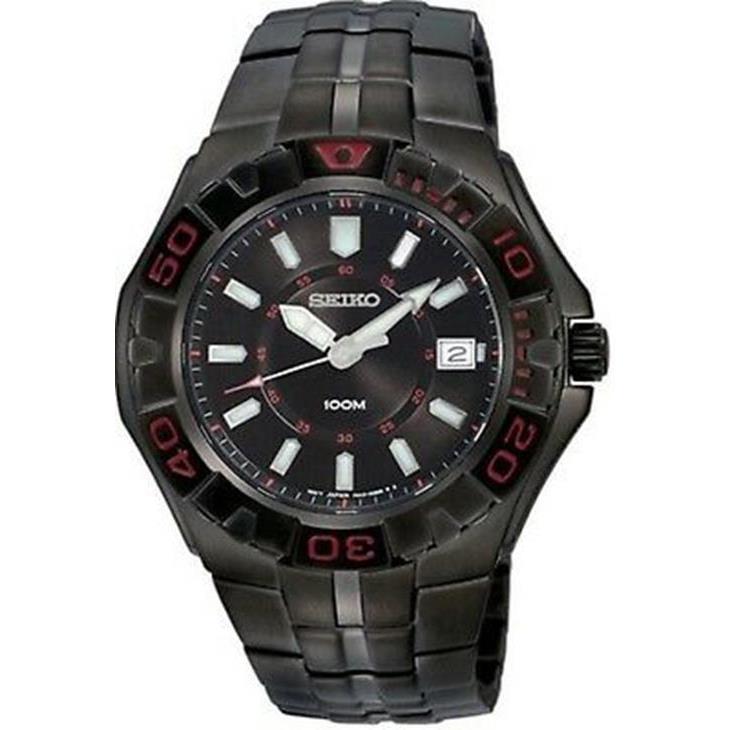 Seiko Men`s SGEE57 Sporty Dress Black Ion Finish Water Resistant Wrist Watch