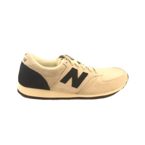 Men s 8.5 New Balance Classics Traditional Beige Black Tan 420 Running Shoe