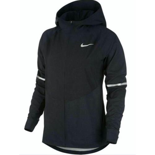 Nike Zonal Aeroshield Hooded Black Reflective Silver Running Jacket Womens XS S