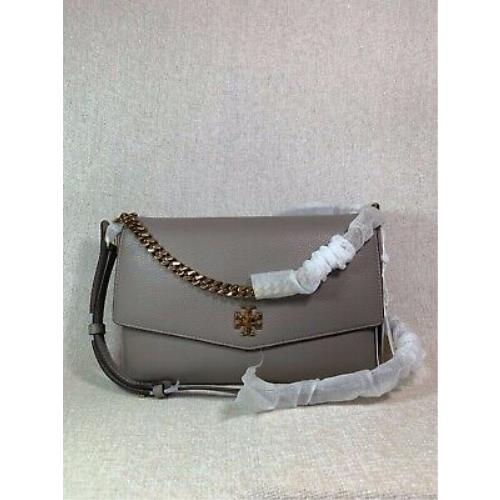 Tory Burch Gray Heron Kira Mixed-material Double-strap Shoulder Bag