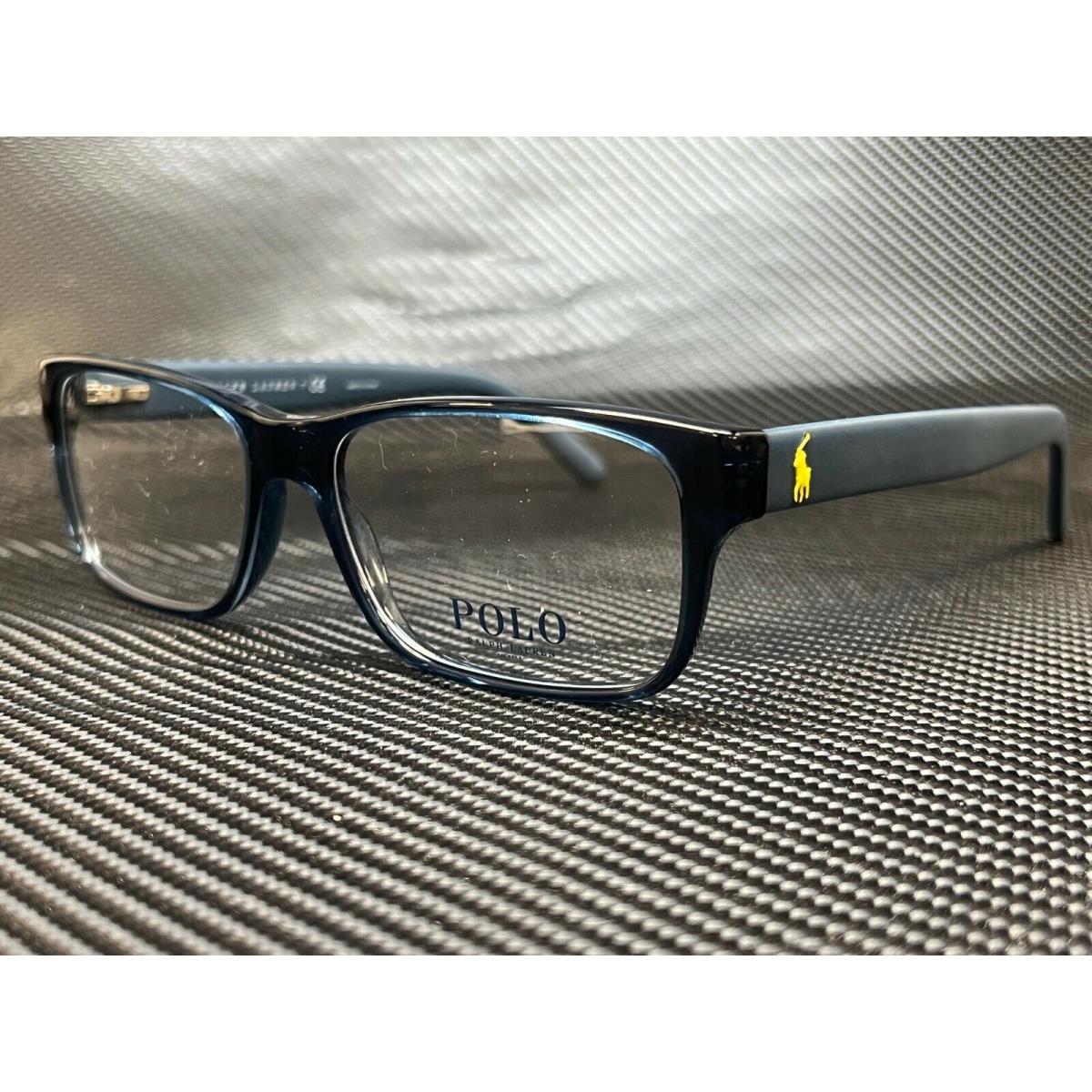 Ralph Lauren Polo PH2117 5964 Shiny Blue Rectangle Square Men`s 56 mm Eyeglasses