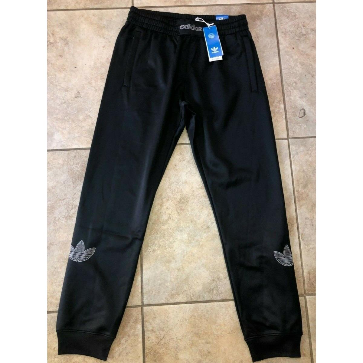 Adidas Originals Logo Cuffed Sweatpants Black H06738 Mens Sz M
