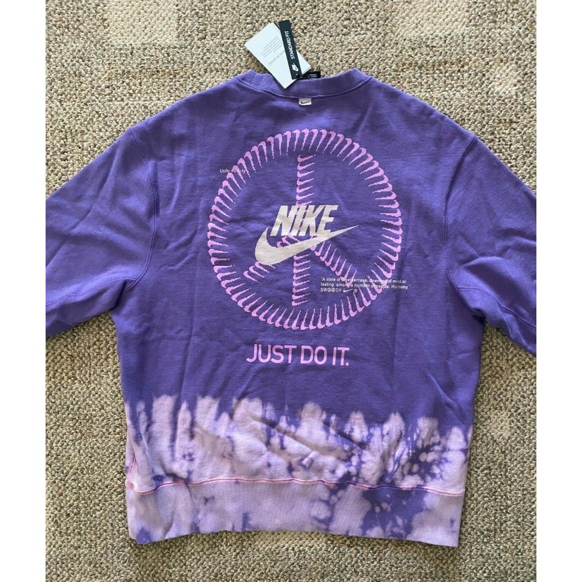 Men`s L Nike Sportswear French Terry Crew Wild Violet Sweatshirt DJ5307-599