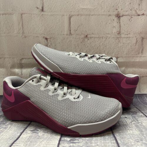 Nike Metcon 5 Grey Berry Purple Training Shoes AO2982-061 Women s Size 6