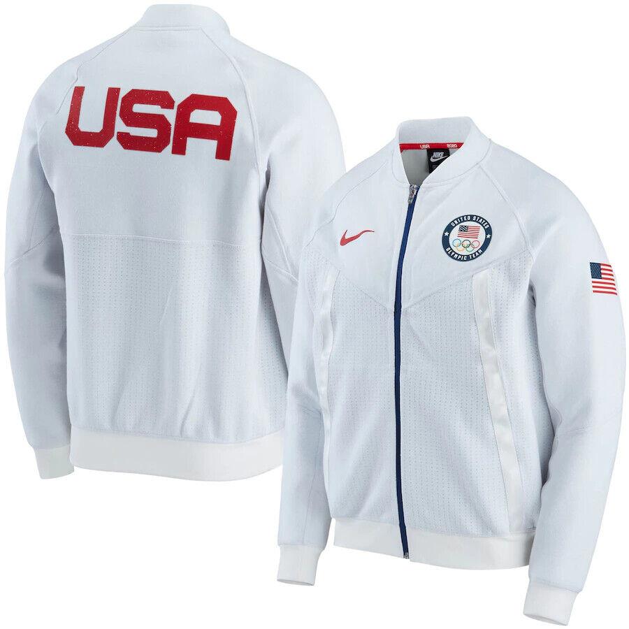 Men`s Nike Team Usa 2020 Summer Olympics Media Day Full-zip Jacket Ck4567 L