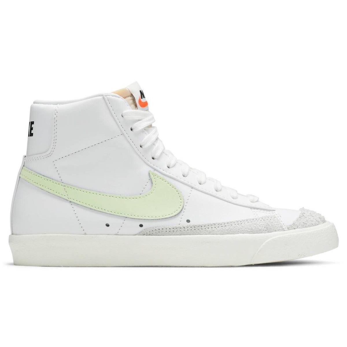 Nike Blazer Mid `77 Womens CZ1055-108 White Barely Volt Shoes Sneakers Size 11 - White/Barely Volt