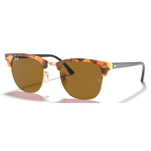 Ray-ban Clubmaster Fleck Gloss Tortoise/gold Frame Sunglasses RB3016 1160 49 - Brown Frame, Brown Lens