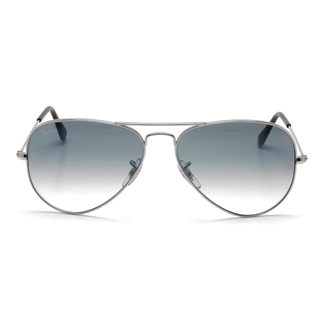 Ray-ban Aviator Gradient Light Blue Silver Frame Sunglasses RB3025 003/3F 55