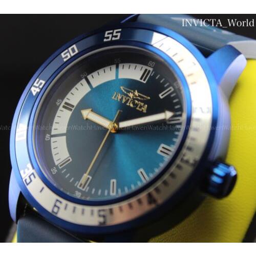 Invicta Men`s Specialty Triple Blue Silicone Strap Blue Case Quartz 45mm Watch
