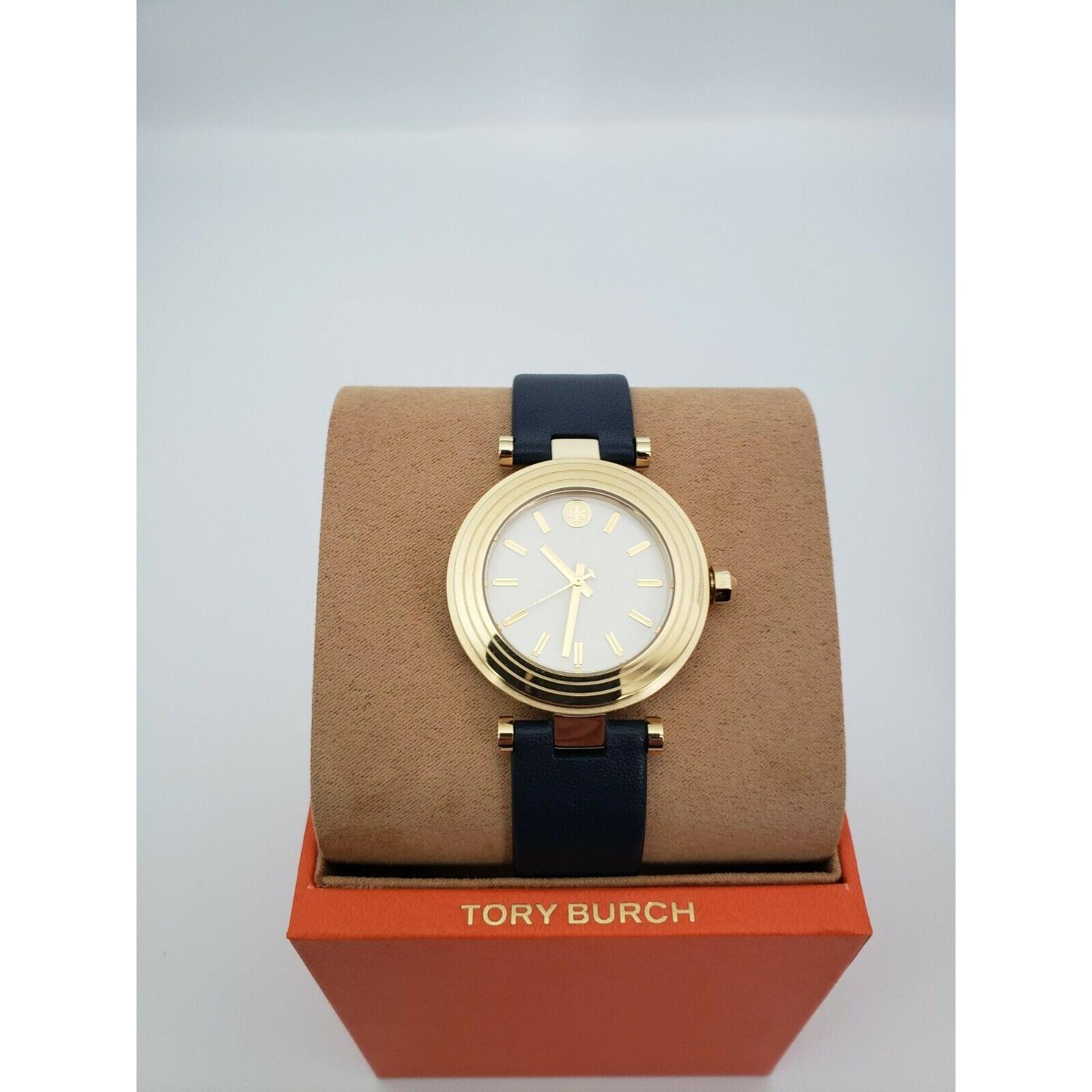 Tory Burch watch Classic - Ivory Dial, Blue Band, Gold Bezel