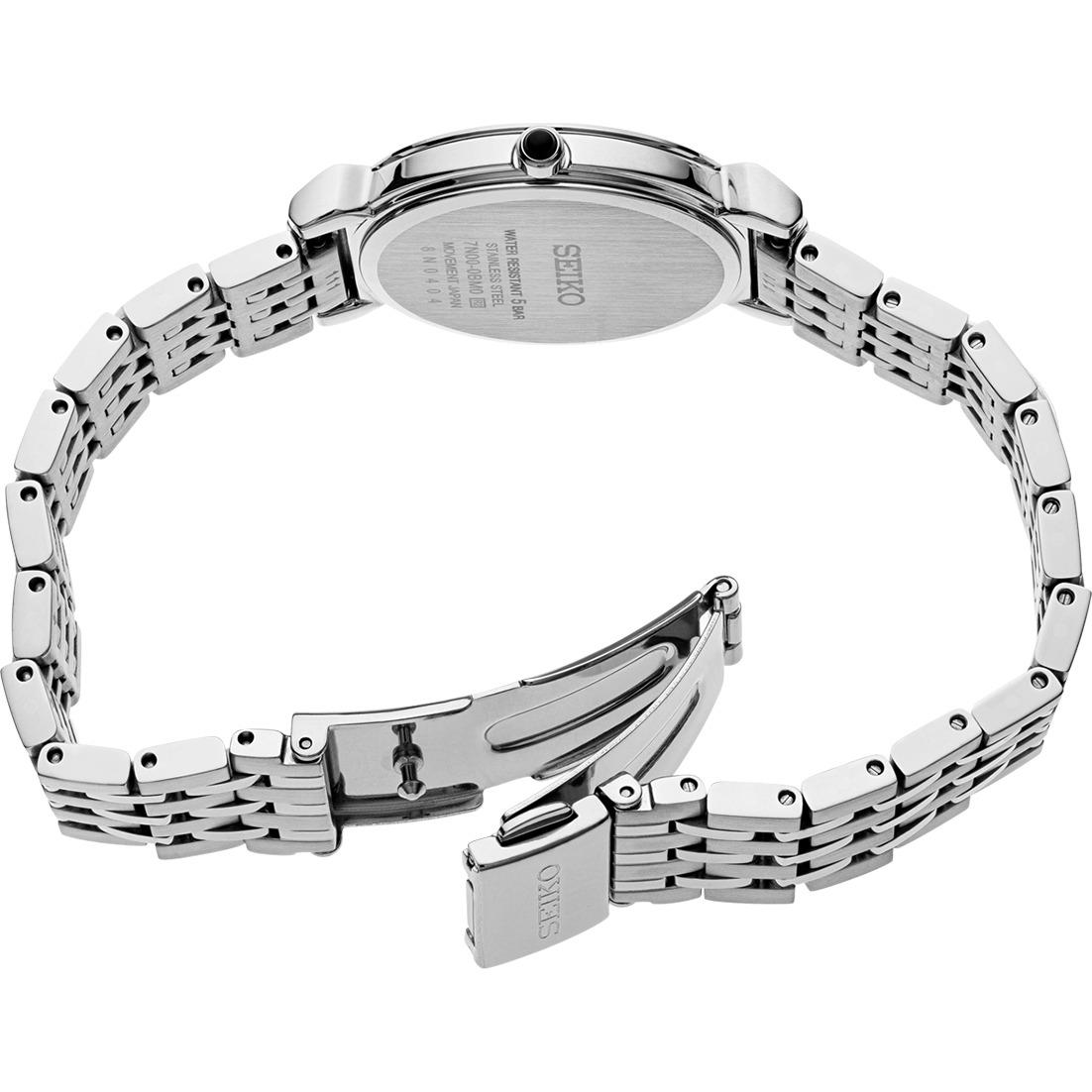 Seiko Women`s Stainless Steel Bracelet Case Quartz Analog Watch SFQ801