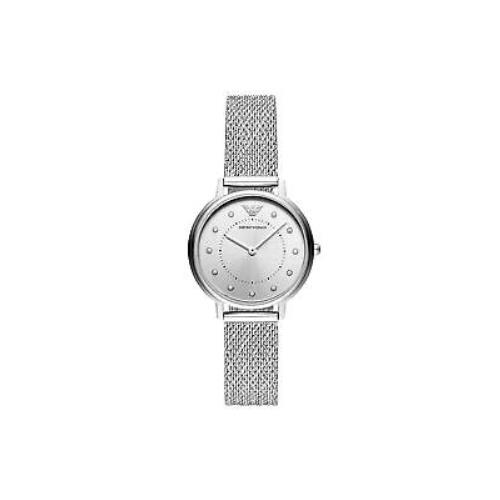 Emporio Armani Women`s Kappa AR11128 Silver Watch - Silver Dial, Silver Band