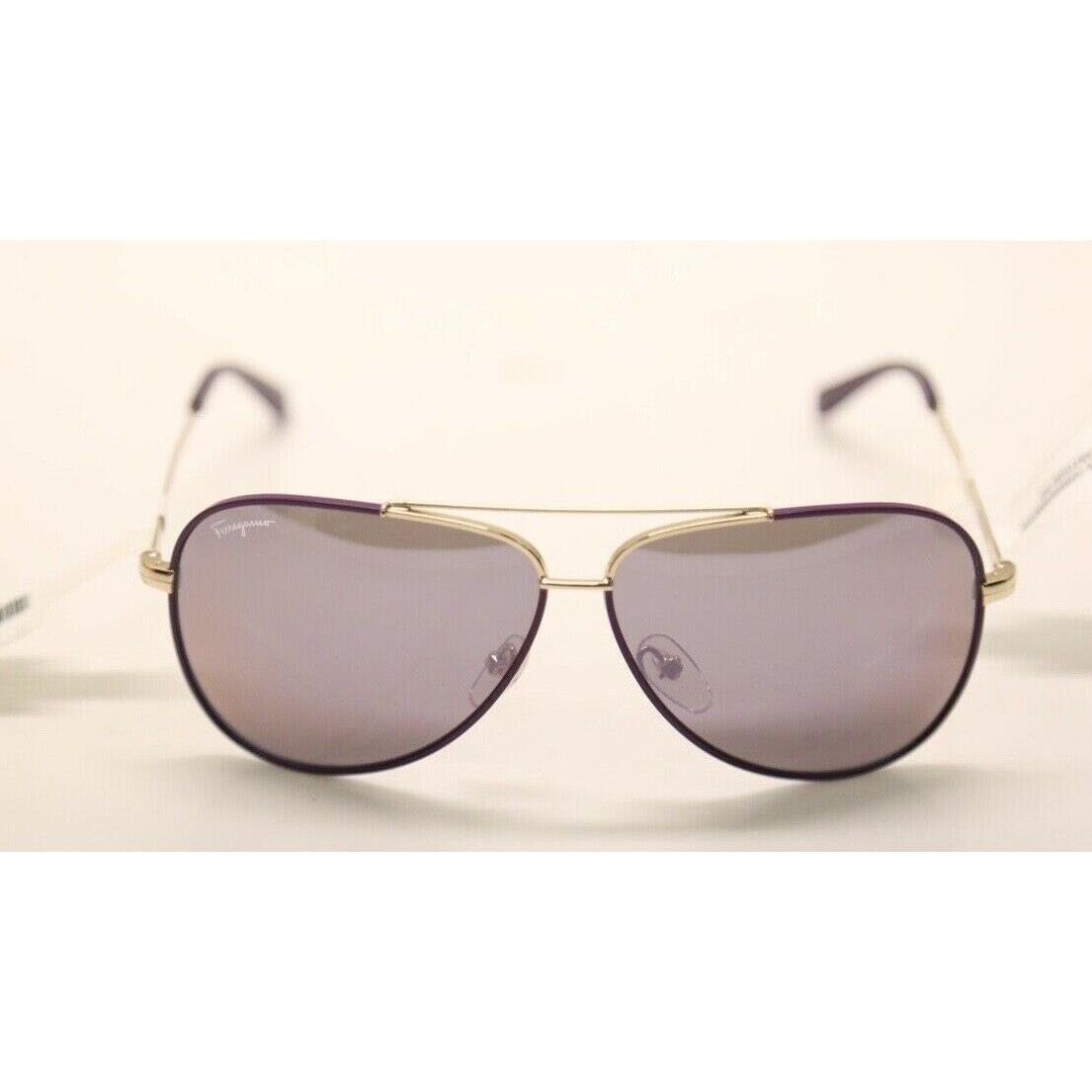 Salvatore Ferragamo SF131S 736 Shiny Light Gold Purple/grey Sunglasses 1149