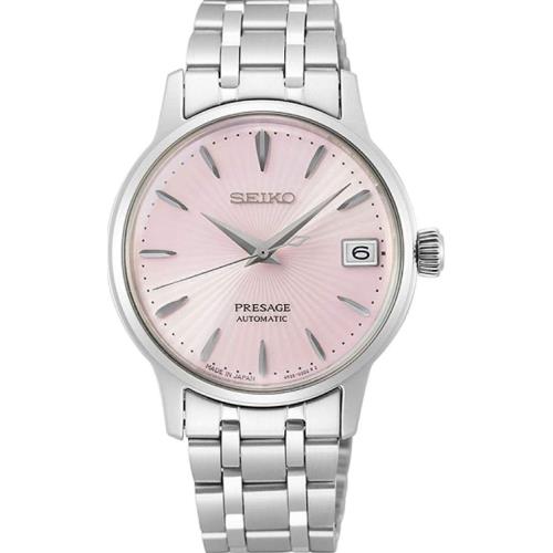 Seiko Women`s Presage Automatic Pink Dial Stainless Steel Watch SRP839