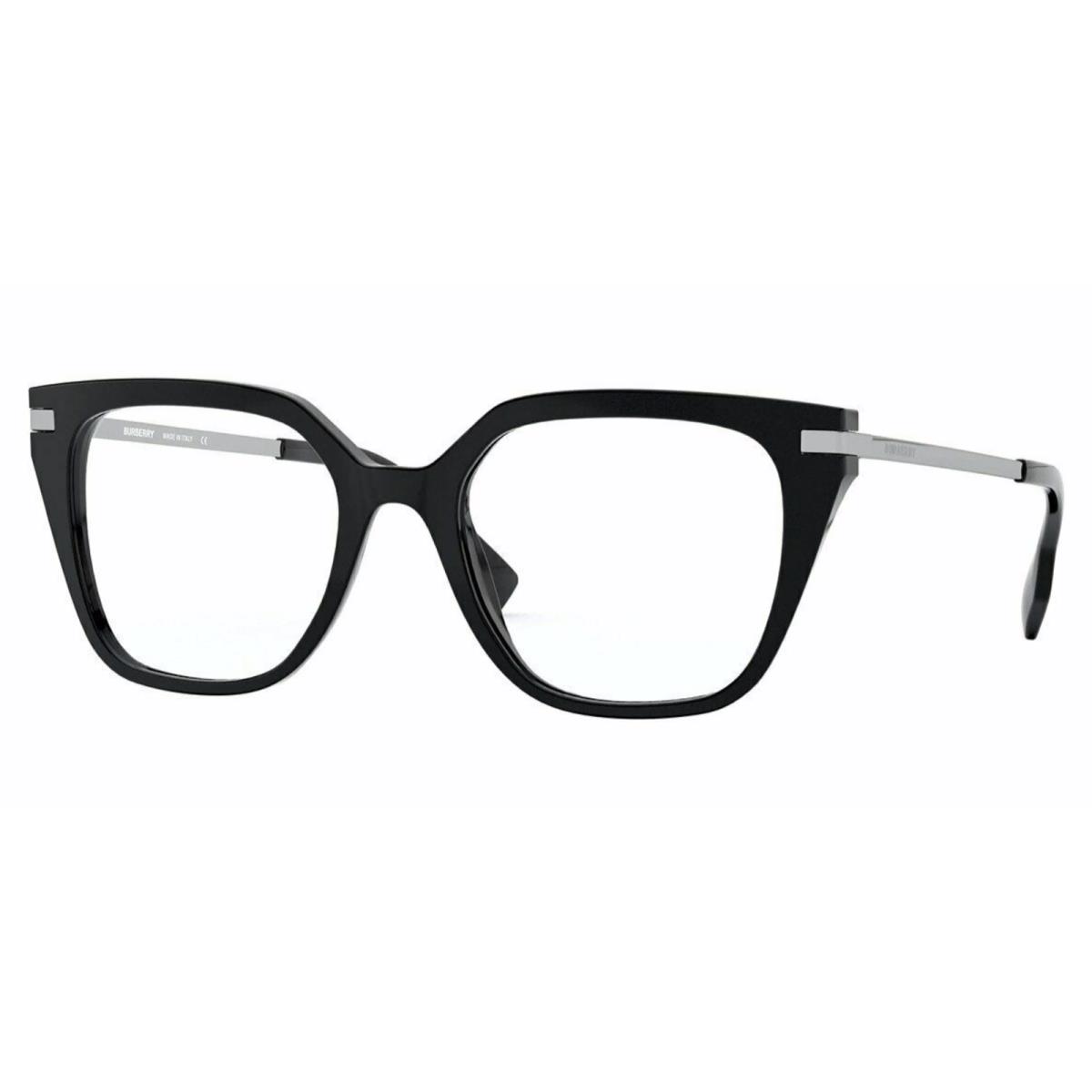 Burberry Cat Eye Eyeglasses B 2310-F 3001 52-19 140 Black Silver Frames