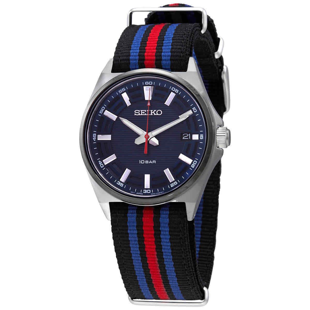 Seiko Racing Sports Quartz Blue Dial Men`s Watch SUR509P1 - Dial: Green, Band: Brown, Bezel: Silver