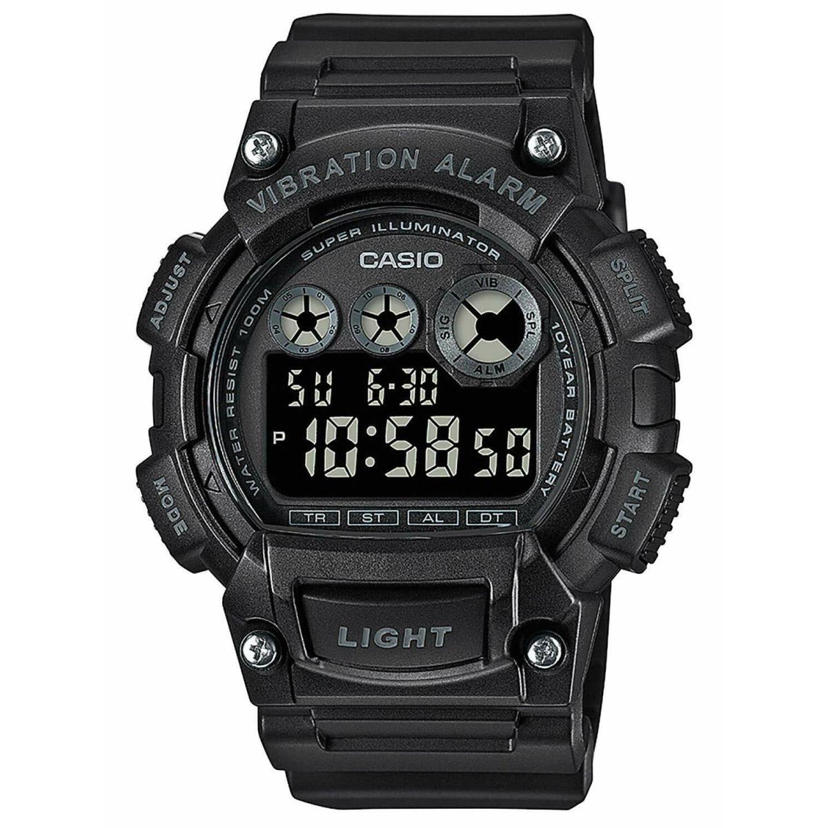 Casio W735H-1B Men`s Black Vibration Alarm Watch