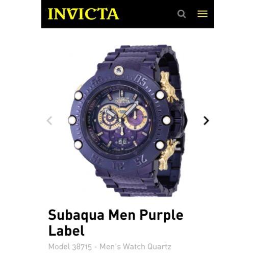 Invicta watch  - Dial: Purple Mother-of-Pearl, Band: Purple, Bezel: Purple